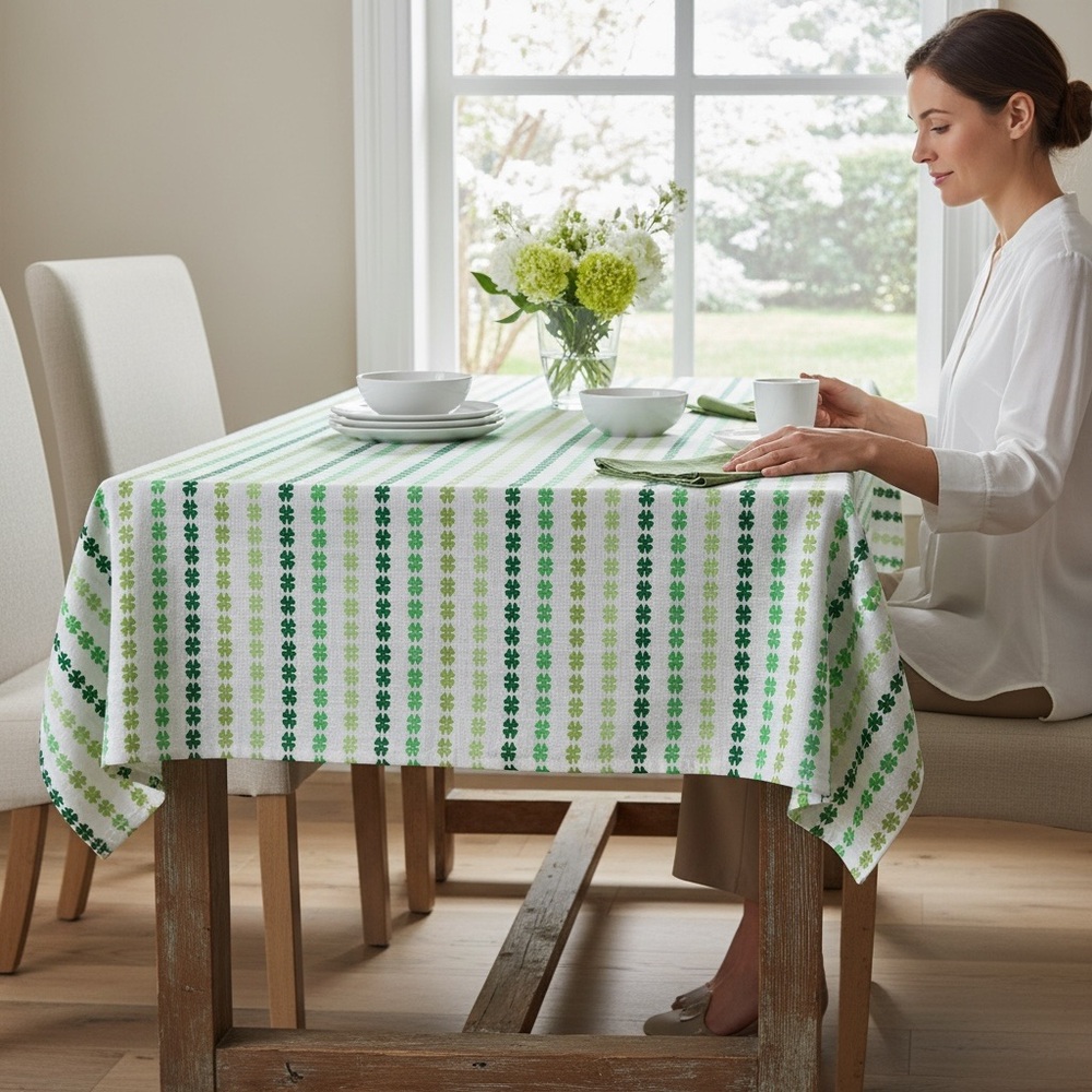 The Farmhouse by Rachel Ashwell Oblong Tablecloth NWT 60 x 104 green
Shamrocks